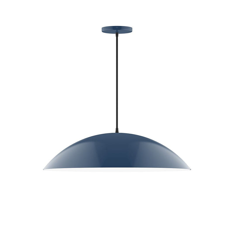 24 in navy LED pendant with dome shade and straight cord