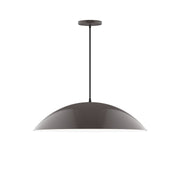 Bronze 24 in dome pendant light with round ceiling canopy and black cord