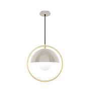 Orbit 15 inch Pendant in Silk Gray with Brushed Brass Accents | Montclair Light Works