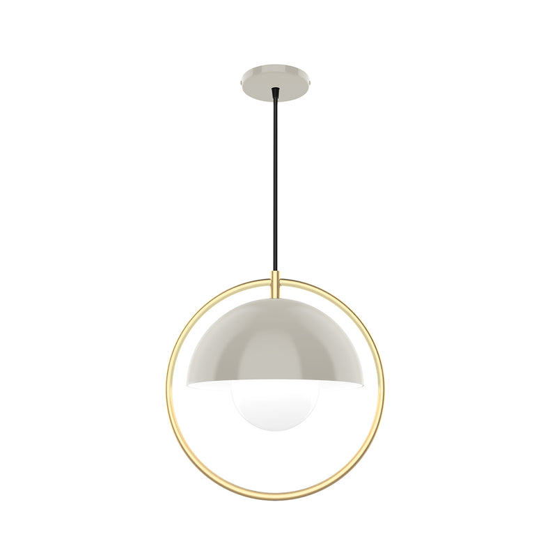 Orbit 15 inch Pendant in Silk Gray with Brushed Brass Accents | Montclair Light Works