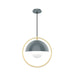 Orbit 15 inch Pendant in Slate Gray with Brushed Brass Accents | Montclair Light Works