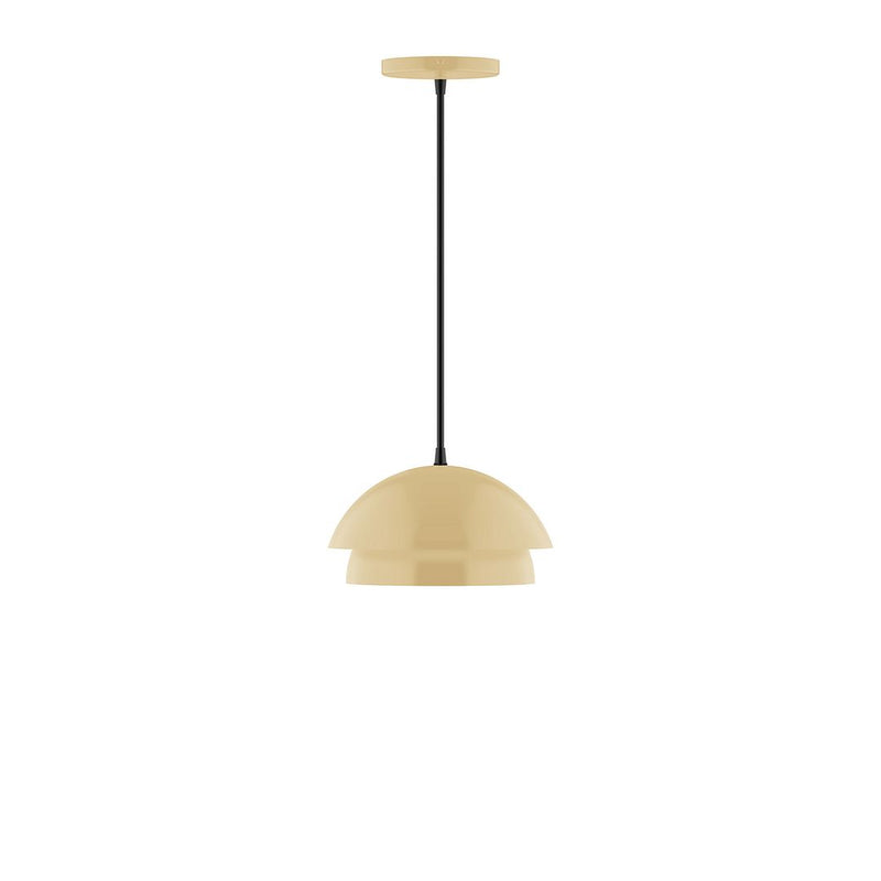 Nest 10-inch pendant with ivory dome shade and black cord