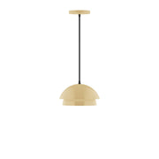 Ivory 10-inch dome pendant light with diffuser shade and stem