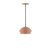 Terracotta 10-inch Nest pendant with domed shade and black cord