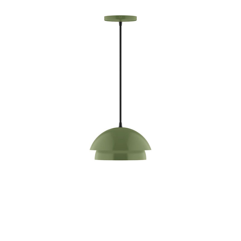 Fern green 10 in pendant lamp with dome shade