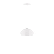 Nest 10in pendant with white dome shade and black cord