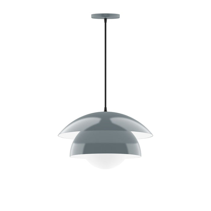 Nest 16" Pendant with Glass Globe in Slate Gray