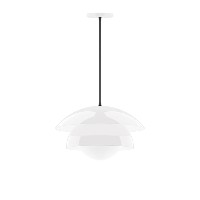 Nest 16" Pendant with Glass Globe in White