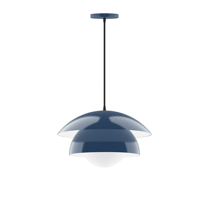 Nest 16" Pendant with Glass Globe in Navy