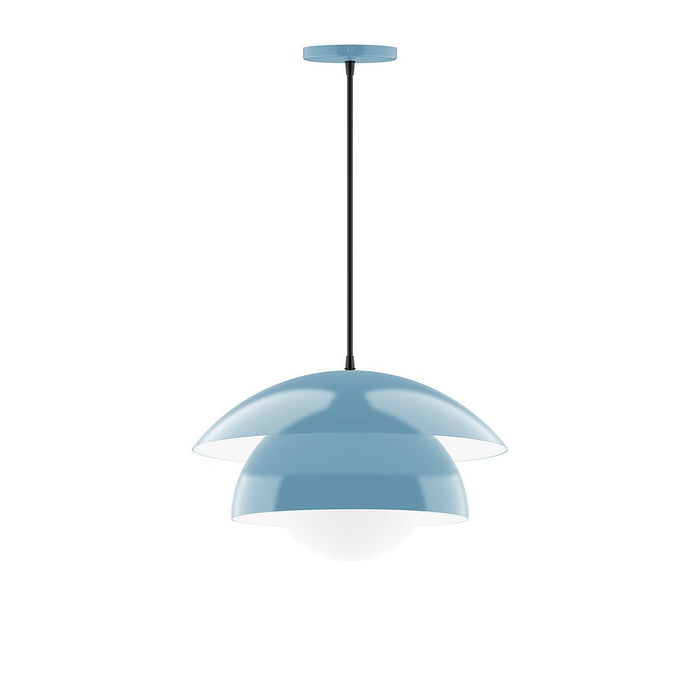 Nest 16" Pendant with Glass Globe in Light Blue
