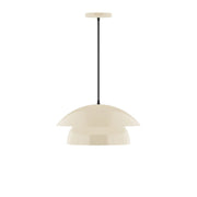 Nest 16" pendant light with cream dome shade and black hanging cord