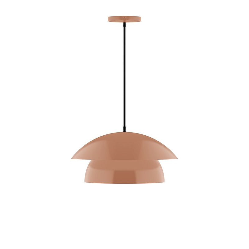 Terracotta dome pendant with black cord and round canopy