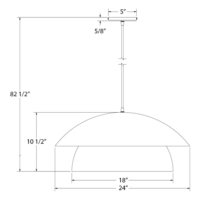 Nest 24" LED Pendant in Black Line Drawing