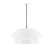 Nest 24-inch pendant light with white dome shade and black cord