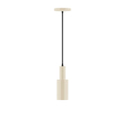 Cream 3.5 in LED pendant with cylindrical diffuser and hanging cord.