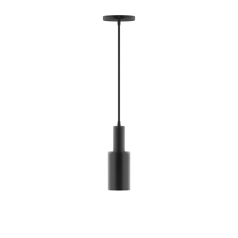 Black Spark pendant light with cylindrical shade and hanging stem