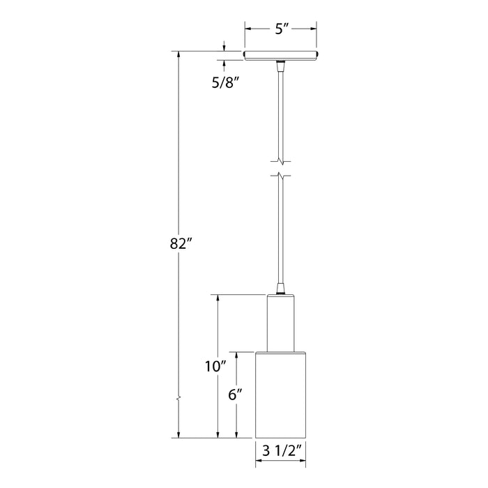 Spark 3.5" LED Pendant in Navy Line Drawing