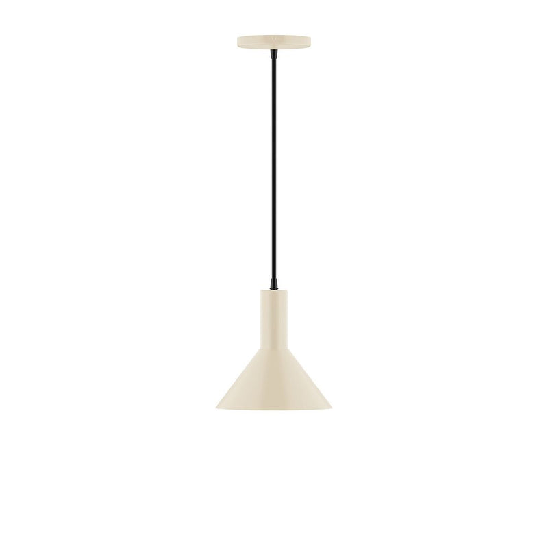 Chase 8" LED pendant with cream bell shade and black cord