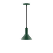 Forest green dome pendant with hanging cord and canopy