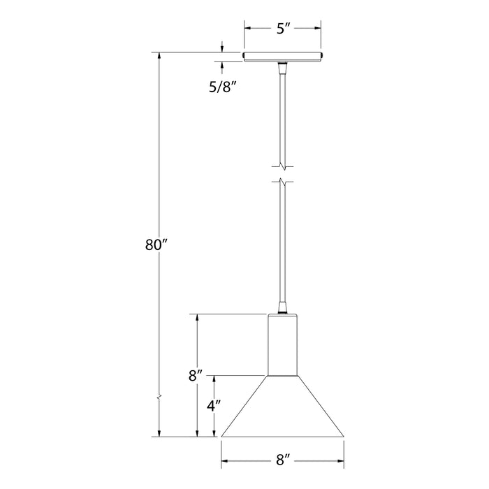 Chase 8" Pendant in Cream Line Drawing