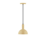 Ivory 8 in pendant shade with black stem and round canopy