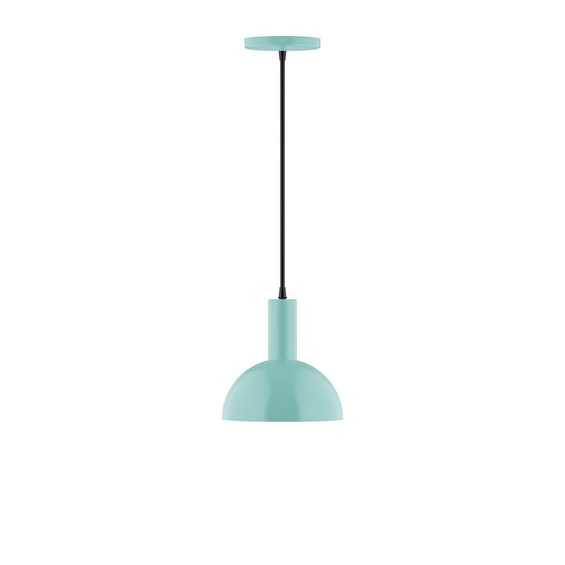 Sea green 8-inch pendant lamp with dome shade and hanging cord