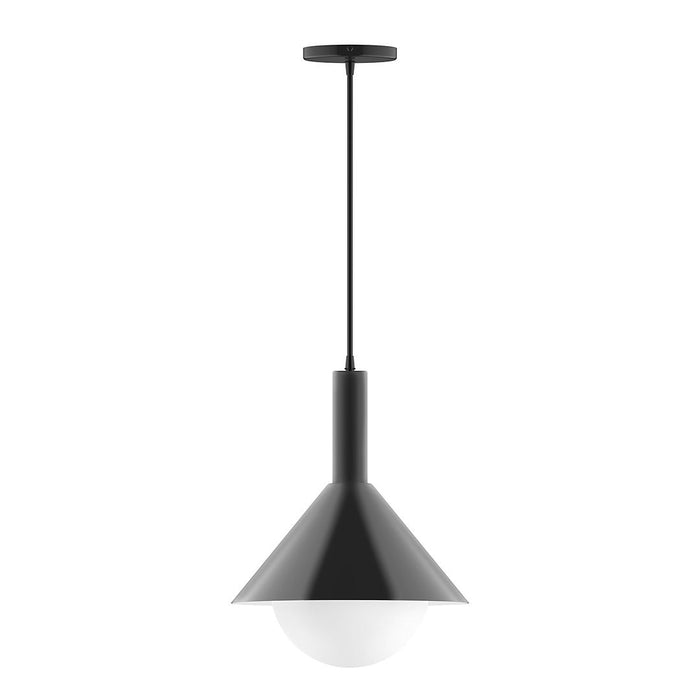 Chase 12" Pendant with Glass Globe in Black
