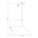 Chase 18" LED Pendant in Cream Line Drawing