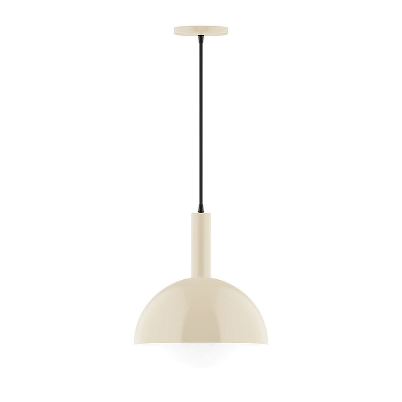 Ray 12-inch cream glass globe pendant light with black cord