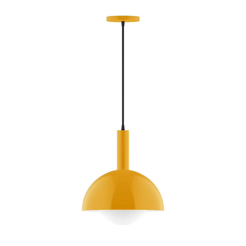 Bright yellow glass globe pendant with matching canopy and straight cord