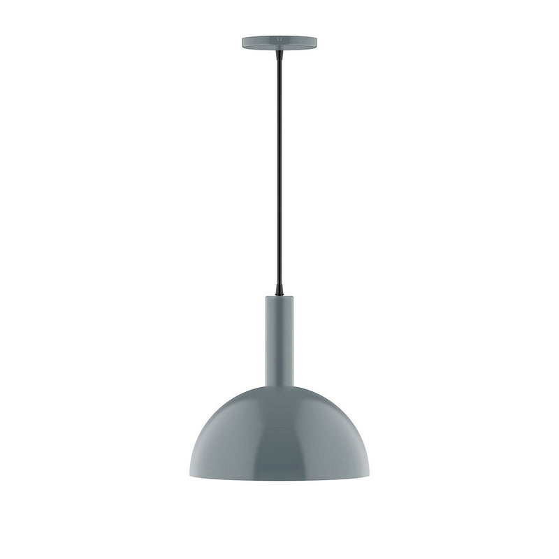 Ray 12-inch pendant light with slate gray dome shade and cord