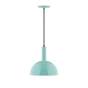 Sea green dome pendant light with black cord and 12 in shade