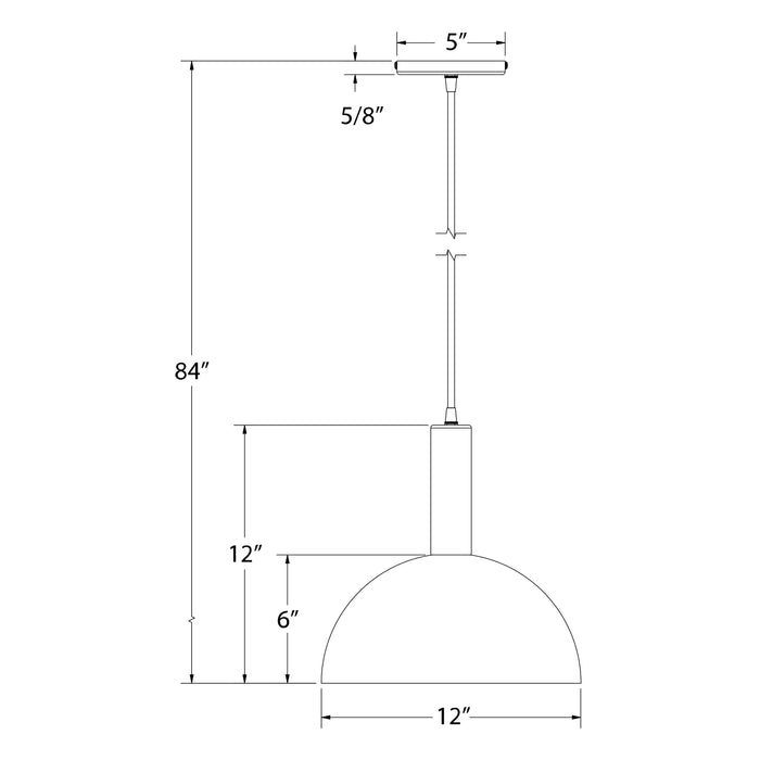 Ray 12" LED Pendant in Ivory Line Drawing