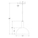 Ray 12" Pendant in Navy Line Drawing