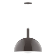 Pendant light with smoked glass globe and dark bronze canopy