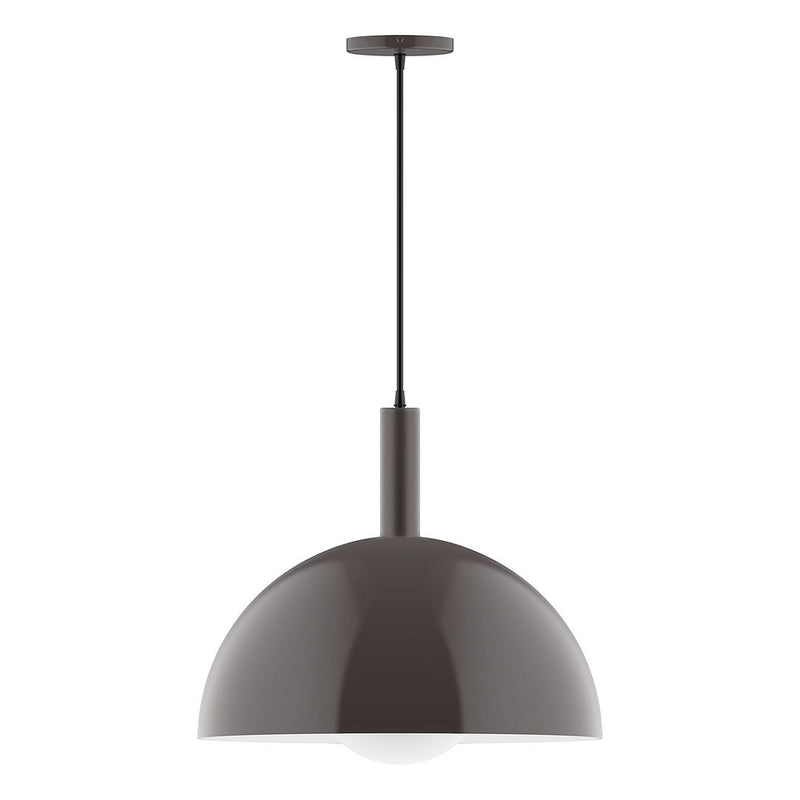 Pendant light with smoked glass globe and dark bronze canopy