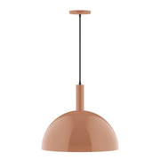 Terracotta Ray 18-inch pendant lamp with dome shade and black cord