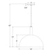 Ray 18" Pendant in Ivory Line Drawing