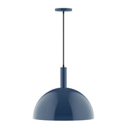Ray 18-inch pendant lamp with navy dome shade and hanging cord