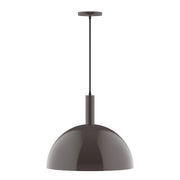 18" dome pendant light with architectural bronze finish and round canopy