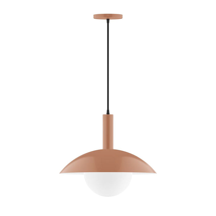 Glow 16" Pendant with Glass Globe in Terracotta