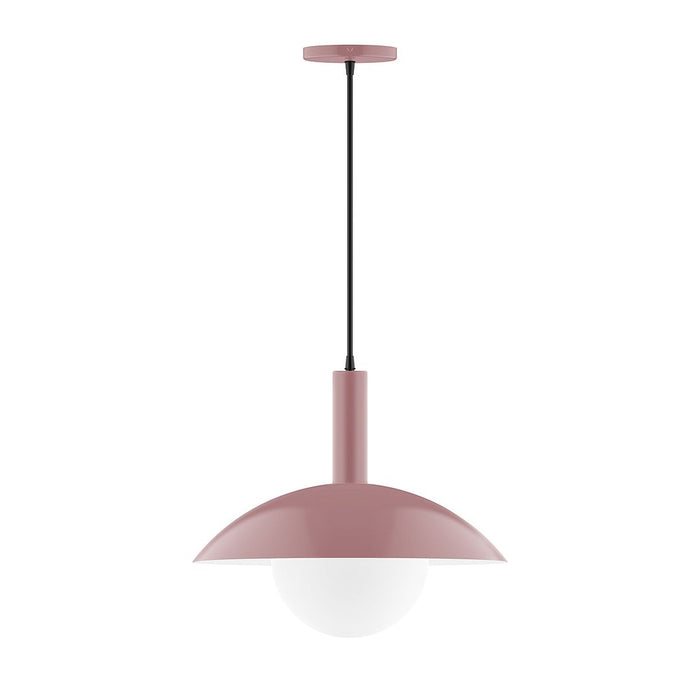Glow 16" Pendant with Glass Globe in Mauve