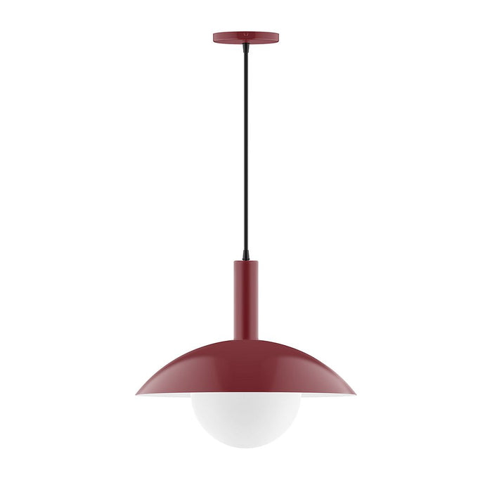 Glow 16" Pendant with Glass Globe in Barn Red