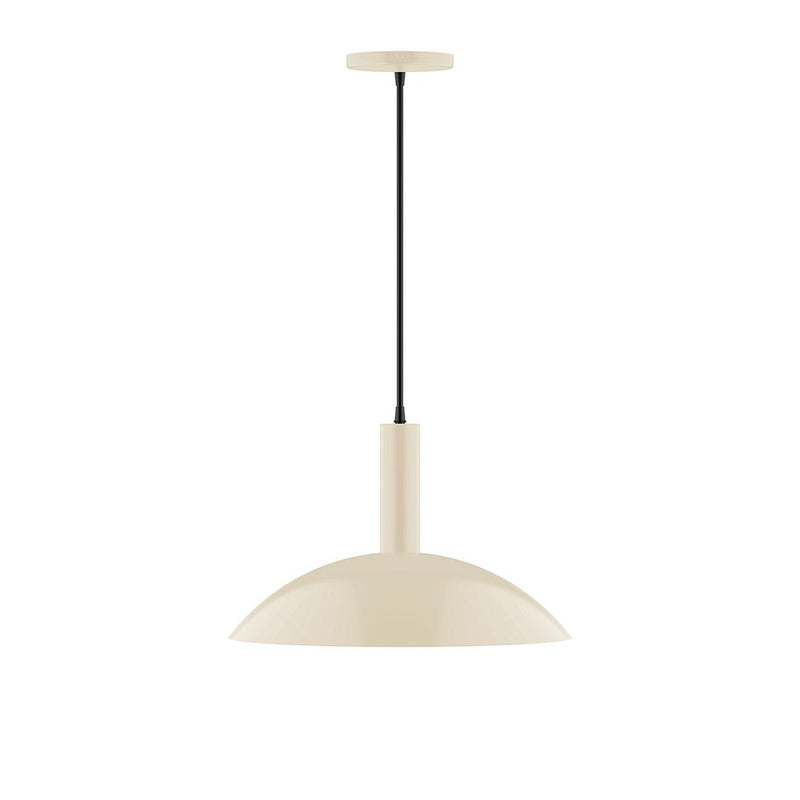Cream 16 in pendant light with dome shade and black cord