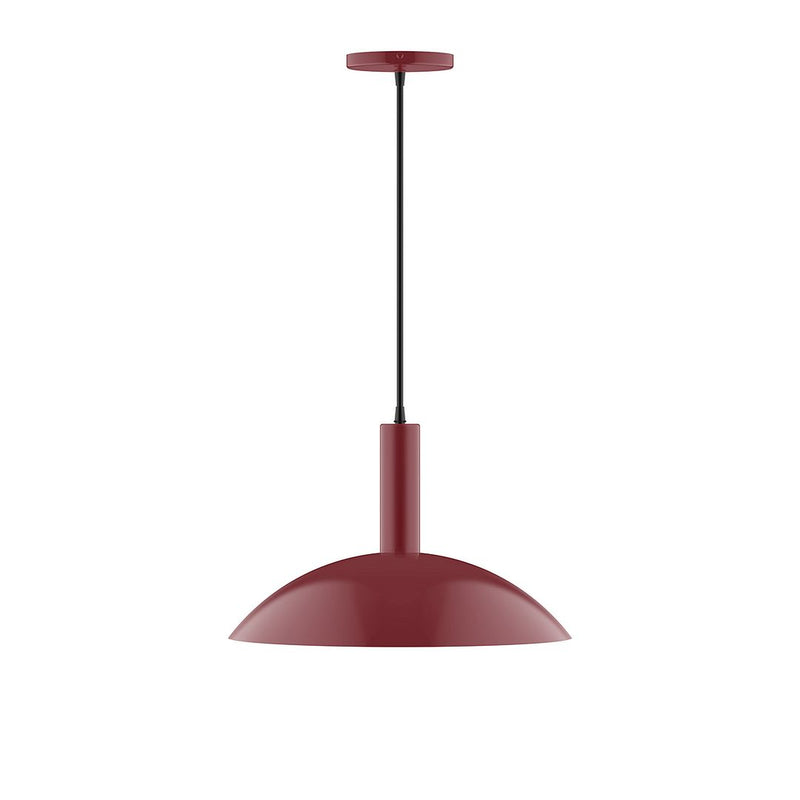 Glow 16" pendant light with barn red dome shade and cord
