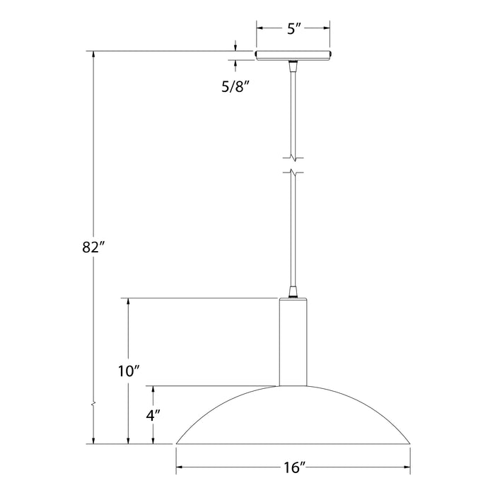 Glow 16" Pendant in Barn Red Line Drawing