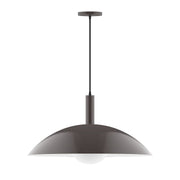 Bronze dome pendant light with hanging cord and socket