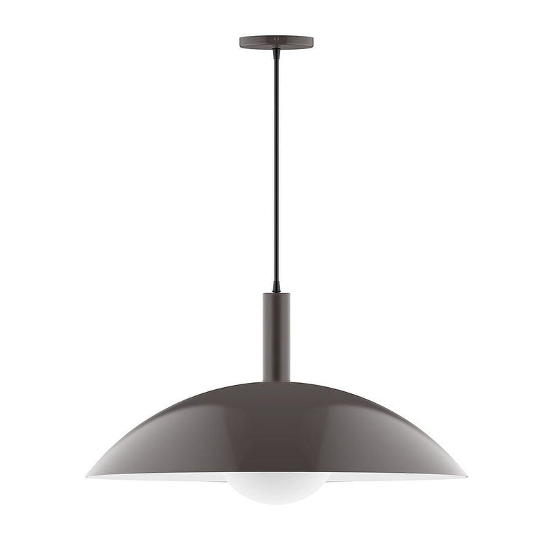 Bronze dome pendant light with hanging cord and socket