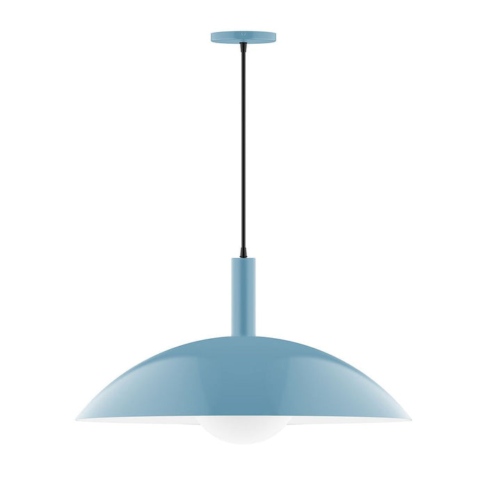 Glow 24" Pendant with Glass Globe in Light Blue