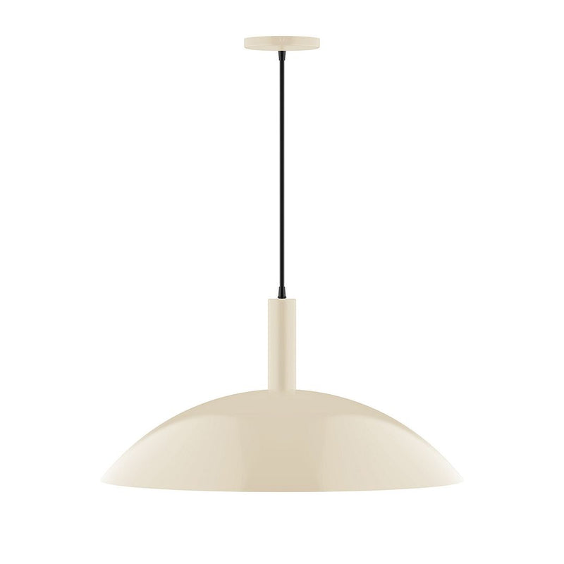 Glow 24 in cream dome pendant light with black cord